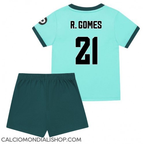 Maglie da calcio Wolves Rodrigo Gomes #21 Seconda Maglia Bambino 2025-26 Manica Corta (+ Pantaloni corti)